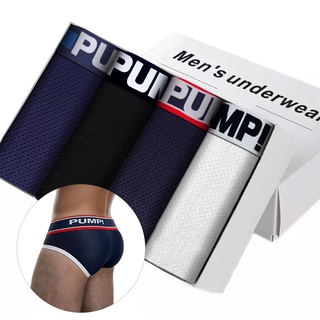 PUMP 4pcs/Kit alta qualidade sexy cueca masculina malha Respirável /Envie um presente/atacado (1)