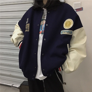 Harajuku Women Casual Loose Baseball Uniform Fashion Jackets