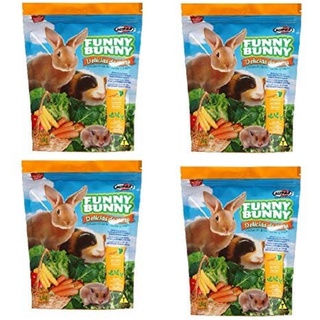 4 Pcts Ração Funny Bunny Delícias Da Horta Coelho 1,8kg