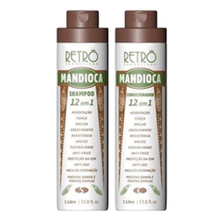 Kit Retro Cosmeticos Mandioca 12 em 1 2X1000ml