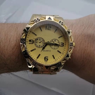 Relógio Masculino De Aço relógio de luxo Para Adulto Usar Relógio De Quartzo Com Mostrador Grande De Três Círculos Masculino Tendência Casual Homen