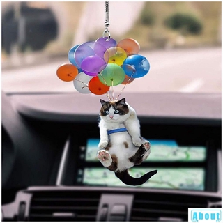 Gato Balão Pingente Carro Gato Bonito Espelho Retrovisor Do Carro Charme Gatinho Pingente Decoração Bonito Dos Desenhos Animados Do Carro Do Carro Rear View