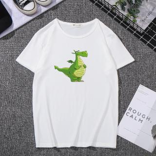 Camiseta Unissex Manga Curta Estampa De Dinossauro Cores Preta E Branca (4)