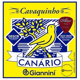 Cordas Cavaco Cavaquinho Banjo c/ Bolinha Giannini Série Canário Canario Encordoamento Completo