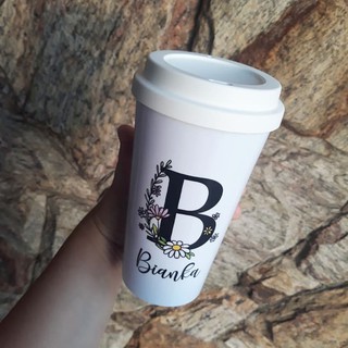Copo Café Personalizado Bucks Plástico 500ml Escolha Sua Arte (Frase / Nome/ Desenho/ Sua Logo)