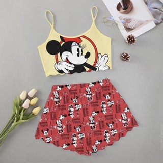 Pijama Mickey e Minnie Roupa de Dormir Baby Doll 2021 cropped hot sale (3)