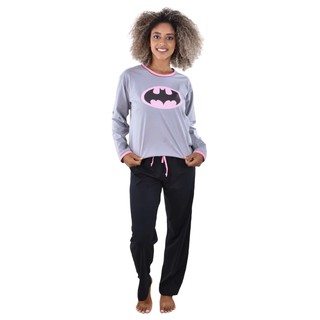Pijama Longo Ayron Batgirl Feminino Moda Noite Adulto Algodão