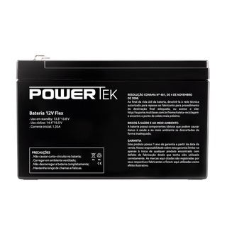 Bateria Selada PowerTek Nobreak 12v 7a Para Alarmes e Cerca Elétrica