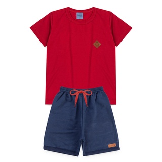 Conjunto Infantil Menino Roupa de Criança masculino Bermuda e Camiseta Atacado Barato L25 (5)