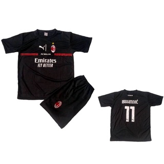 Conjunto Infantil Uniforme de Futebol Shorts e Camiseta Preto