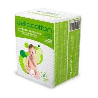 Quadrados de Algodao Bellacotton com 50 unidades Limpeza e Higiene do Bebe 100% algodão