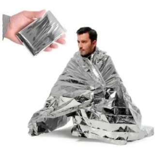 Cobertor Manta Térmica Aluminizada Isolante ORIGINAL p/ Emergência, Resgate p/ Kit de Sobrevivência