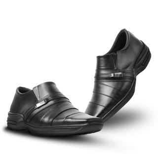 Sapato Masculino Social Confortável Em Couro Com Fivela