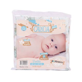 Fralda de Pano Fina para Bebê 60x60 100% algodão com 05 unidades - Carícia ou Sato