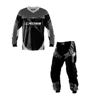 Camisa Calça Conjunto Motocross Trilha Pro Tork + Meião - CINZA