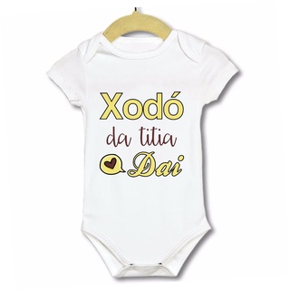 Roupinha Body infantil bebê Xodo da titia com o nome da titia desejado