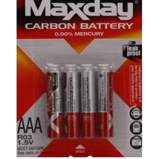 Kit 4 unidades PilhPilha Maxday carbon battery AAA 1,5v/+30% eficiente