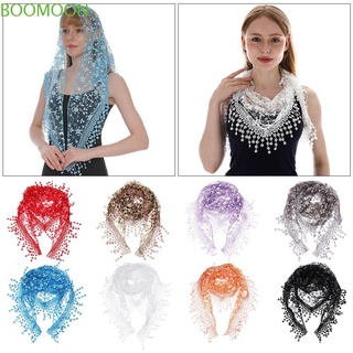 BOOMOON Fashion Long Ladies Wrap Women Shawl Lace Tassel Lace Scarf