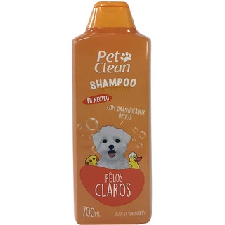 Shampoo e Condicionar Pet Clean Pelos Claros para Cães e Gatos 700 ml