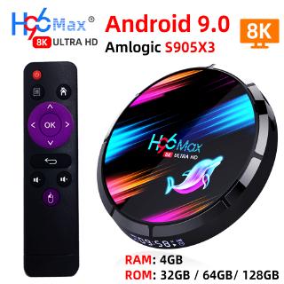 Smart TV Box H96 MAX X3 Google Media Play Android 9 0 com RAM 4G ROM 32G 64G 128G Amlogic S905X3 2 4G WIFI BT4 0