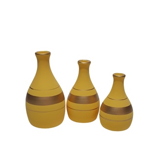 Conjunto de Vasos Ceramica Enfeite Decorativo Centro De Mesa Sala