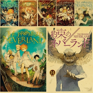 Posters Do Vintage Com Desenho Do Anime The Promised Neverland Poster Prints Pintura De Parede Cartaz De Boa Qualidade (1)