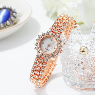 Relógio Feminino De Quartzo Com Diamantes E Pulseira Simples De Diamante