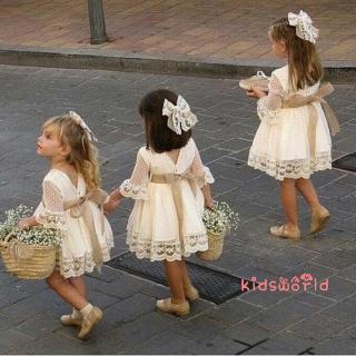 ❥ ∂ -Meninas Bonitas Vestido De Renda Branca Batismo Festa De Casamento Da Princesa (2)