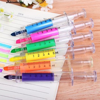 6 Peças Artigo De Papelaria / Caneta Marcadora Seringa / Texto / Escolar | →6 Pcs Novelty Syringe Highlighter Pen Marker Student School Stationery Gift