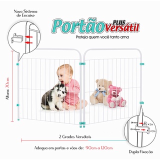 Portão Para Criança Grade De Segurança Para Cachorro - Cercado Versátil Plus c/2 Grades (1)