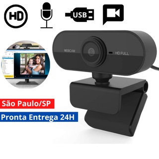 Webcam Full Hd 1080p Usb Câmera Computador c/ Microfone - zoom, call, live, video chamadas, EAD, Youtube - Pronta Entrega