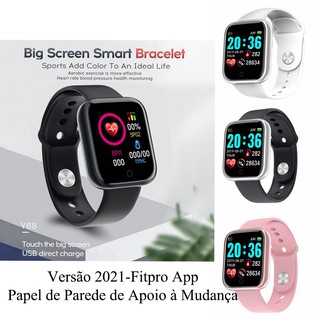 Y68 relógio smartwatch D20 relógio inteligente fitness Bluetooth Fitpro App 2021 Versão Atualizada (1)