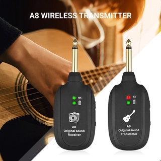Guitarra A8 Transmissor Receptor Sem Fio Bateria Integrada Guitarra UHF Sem Fio Recarregável Com Cabo de Carregamento USB