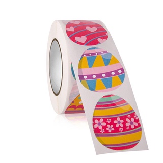 ORIGINALSTORE1 500pcs/roll Kids Gift Easter Party Egg Rabbit Gift Bag Cute Label Sticker Happy Easter Stickers (4)