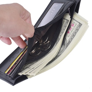 Carteira masculina curta ultra-fina carteira de negócios simples casual carteira de couro masculino titular do cartão carteira
