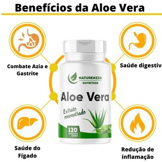 Aloe Vera Babosa 100 % Pura 500mg 120 Cápsulas