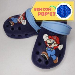 Babuche Croc sandalia chinelo menino Super Mario Bros
