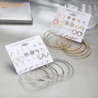 Brincos De Cristal Femininos Pequenos De Metal Em Ouro Estilo Coreano (1)