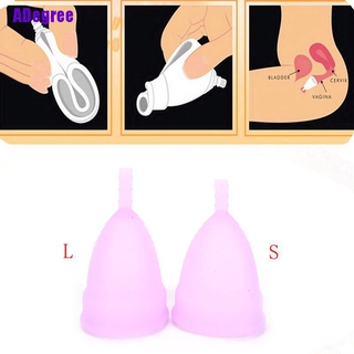 Adegree 2 Peças Copo Menstrual De Silicone Reutilizável Flexível Para Menstrual / Copos De Lua S + L