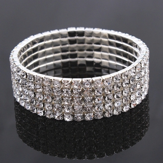 Bracelete Feminino Com Cristal De Strass | Fashion Women jewelry Crystal Rhinestone Bangle Bracelet Bridal Gift