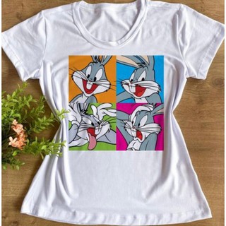 T-shirt feminina Estampa de desenhos