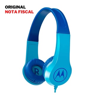 Fone de Ouvido Infantil Motorola Squads 200 Azul com Microfone Limitador de Volume 85dB para Criança