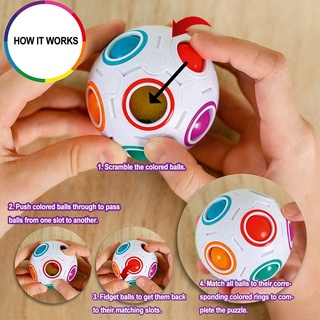Fidget Toys Anti Estresse Magia Rainbow Ball Cube Brinquedos Quebra @ - @ Cabeça Pop It Juguetes Squeeze Brinquedos Para As Crianças Dedo Gyro Cube Brinquedo (4)