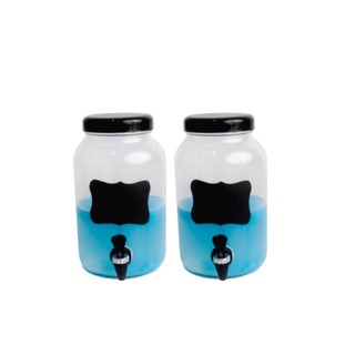 2 Dispenser De Vidro Com torneira capacidade 3L Sabão Liquido, Amaciante+lousa E Giz (1)