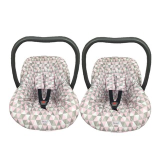 Kit 2 unidades para gêmeos forro acolchoado para aparelho bebê conforto com protetores para o cinto rosa