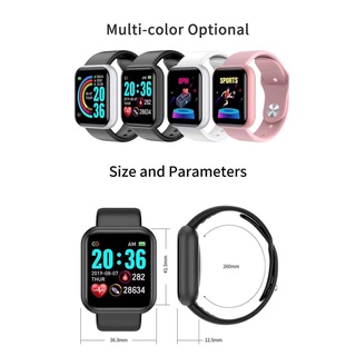 Y68 Smart watch IPS screen fitness bracelet blood pressure heart rate IP68 waterproof sport smartwatch (6)