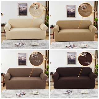 Capa de sofá elástica capa impermeável de 1/2/3/4 lugares cor lisa para sofá