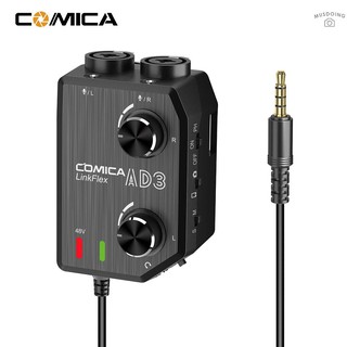 【musd】CoMica LINKFLEX AD3 Two-channels XLR/3.5mm/6.35mm-3.5mm Audio Preamp Mixer / Adapter / Interface for 3.5mm DSLR Ca