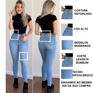 Calça Jeans Feminina Levanta Bumbum Skinny Com Lycra Premium Direto da Fábrica Envio Imediato Atacado Modinha Tiktok Calça Jeans Sarja Preta (7)