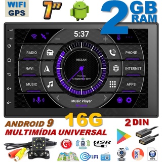 Kit Central Multimídia Android 2gb Ram 2 Din Wifi Gps + câmera Ré